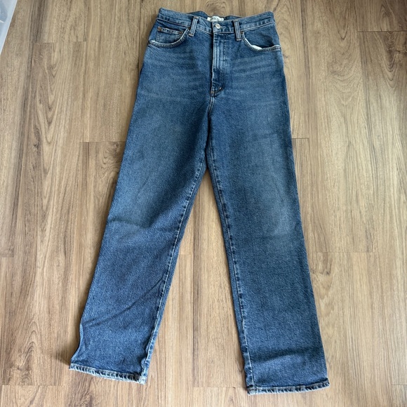 Agolde Pinch Ultra High Rise Classic Blue Denim Jeans Color Sound Size 26 - Picture 1 of 9